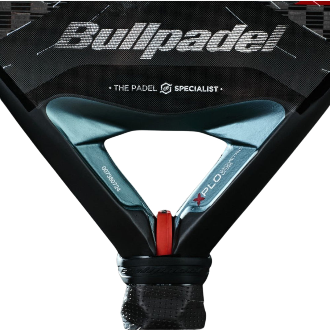 Bullpadel XPLO 2025 – détail du cœur gris-bleu et du pont